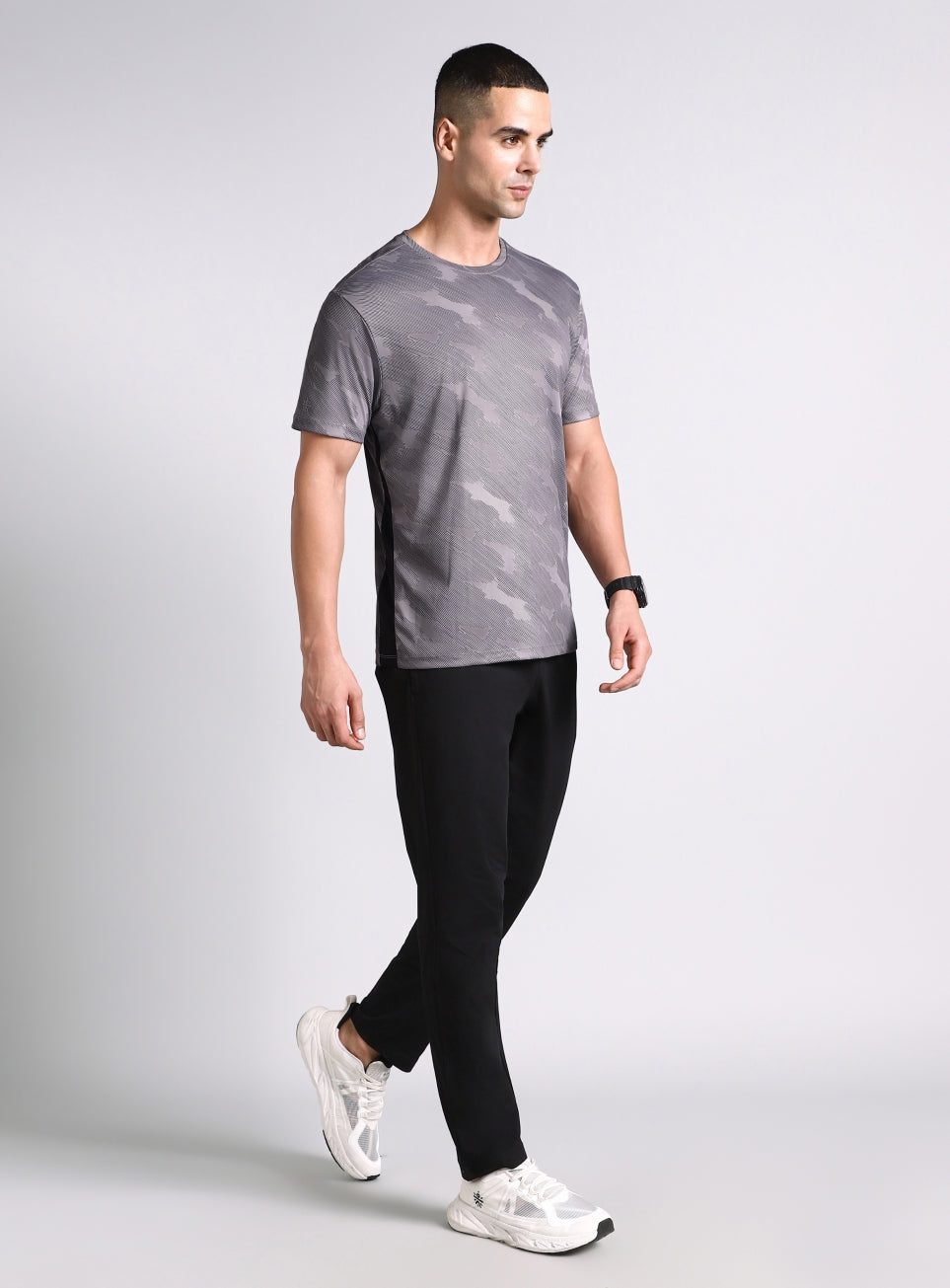 Men's Grey Urban Camo Running T-shirt