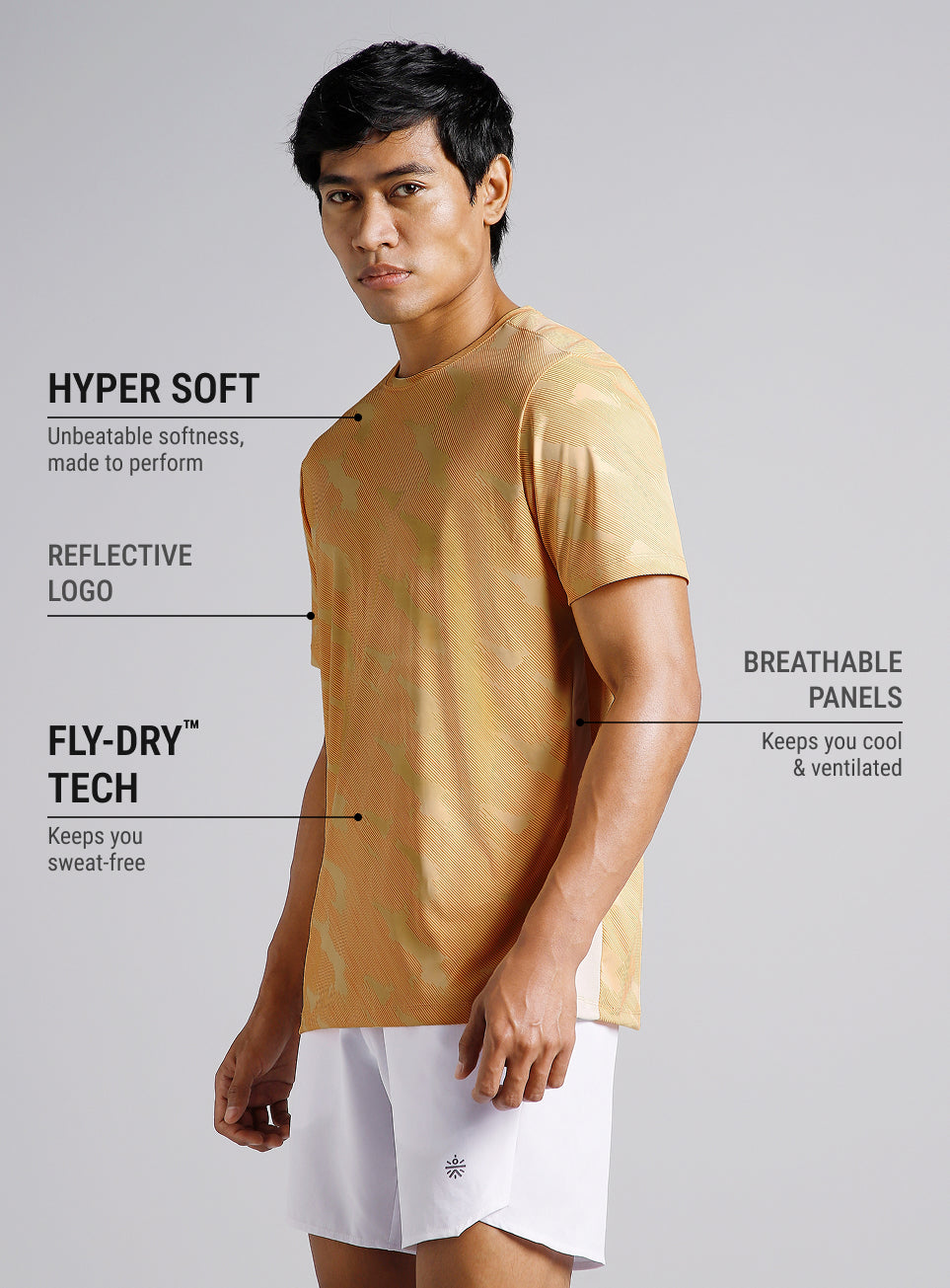 Men's Yellow Urban Camo Running T-shirt