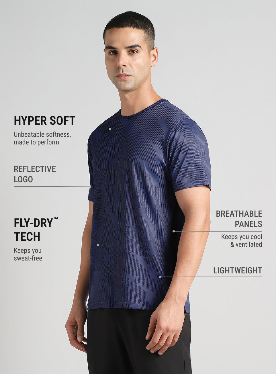 Men's Navy Urban Camo Running T-shirt