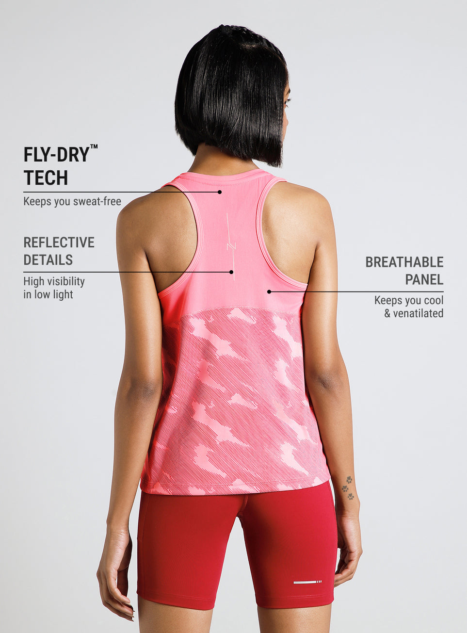 Women's Pink Urban Camo Running Tank Top