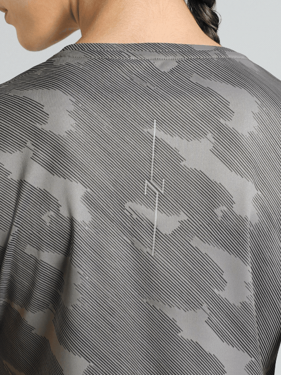 Women's Grey Urban Camo Running T-shirt