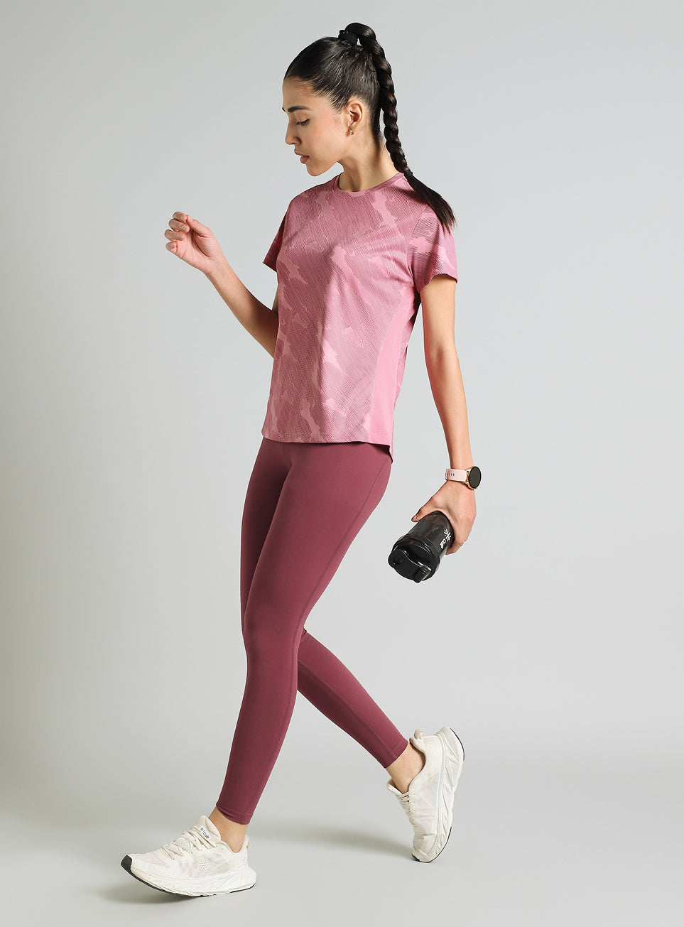 Women's Pink Urban Camo Running T-shirt