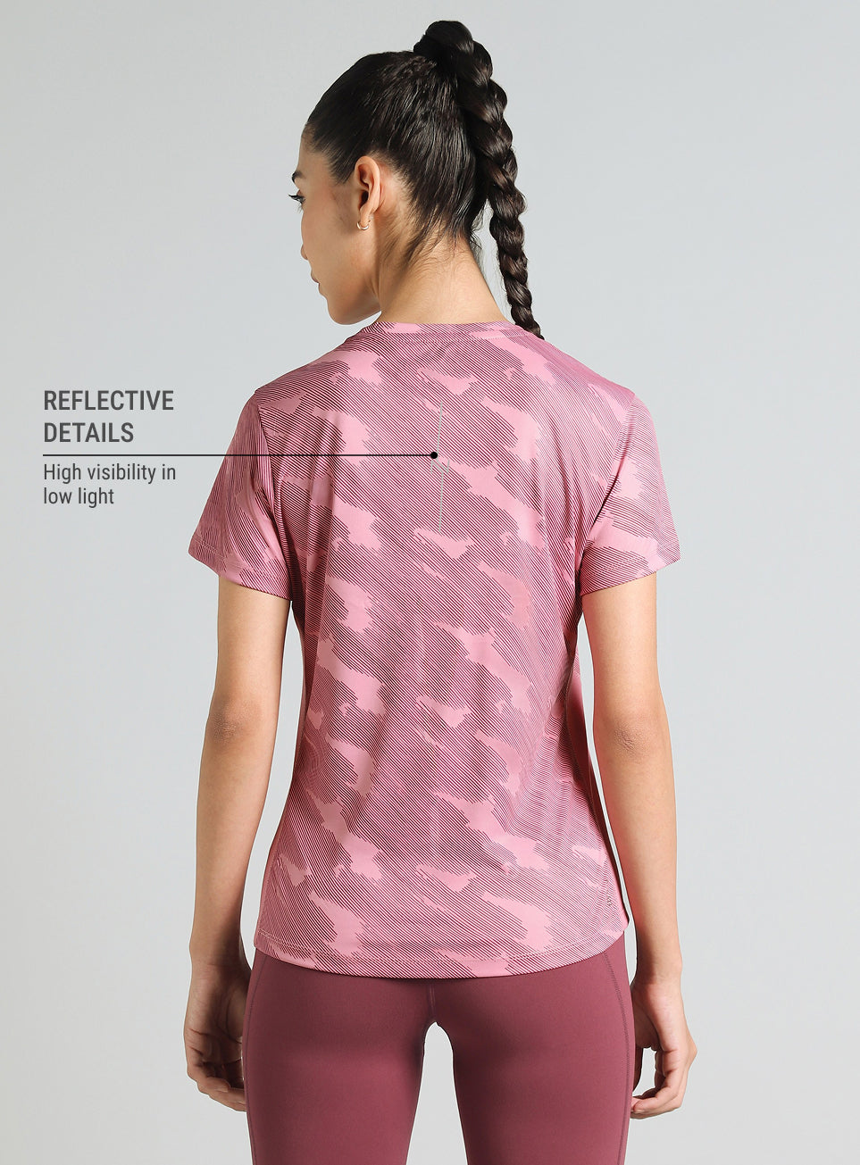 Women's Pink Urban Camo Running T-shirt