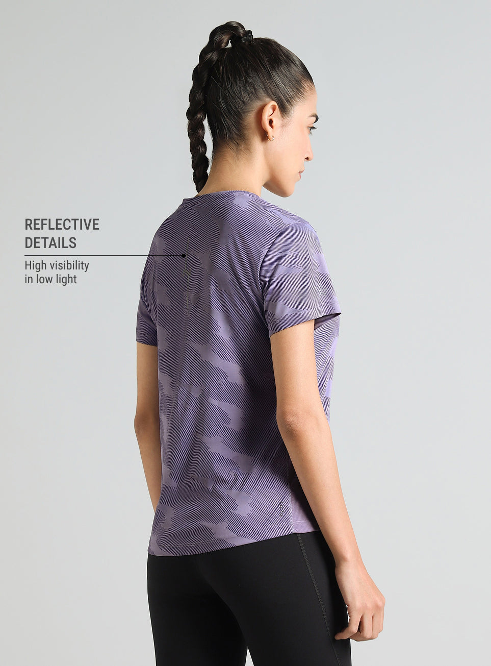Women's Purple Urban Camo Running T-shirt
