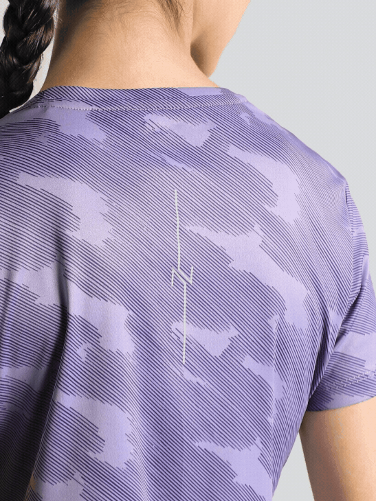 Women's Purple Urban Camo Running T-shirt