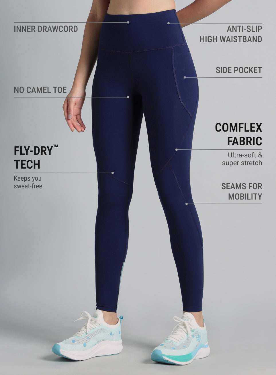 Women's Blue Dance Flow Tights