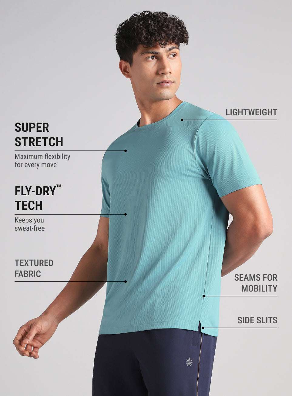 Men's Blue Chill Knit Run T-Shirt