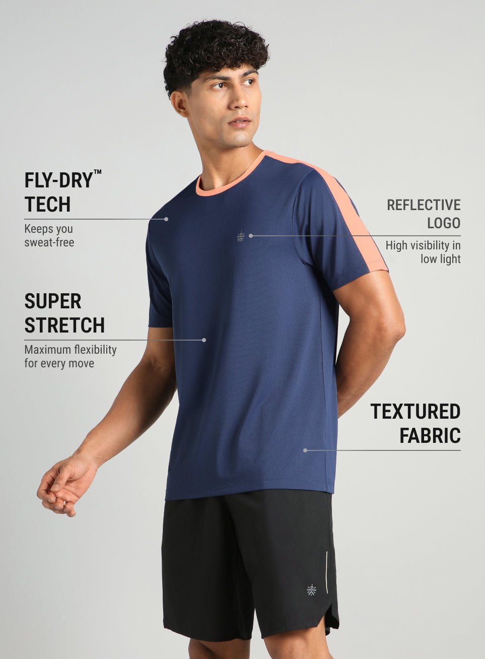 Men's Navy Run In Motion Graphic T-Shirt