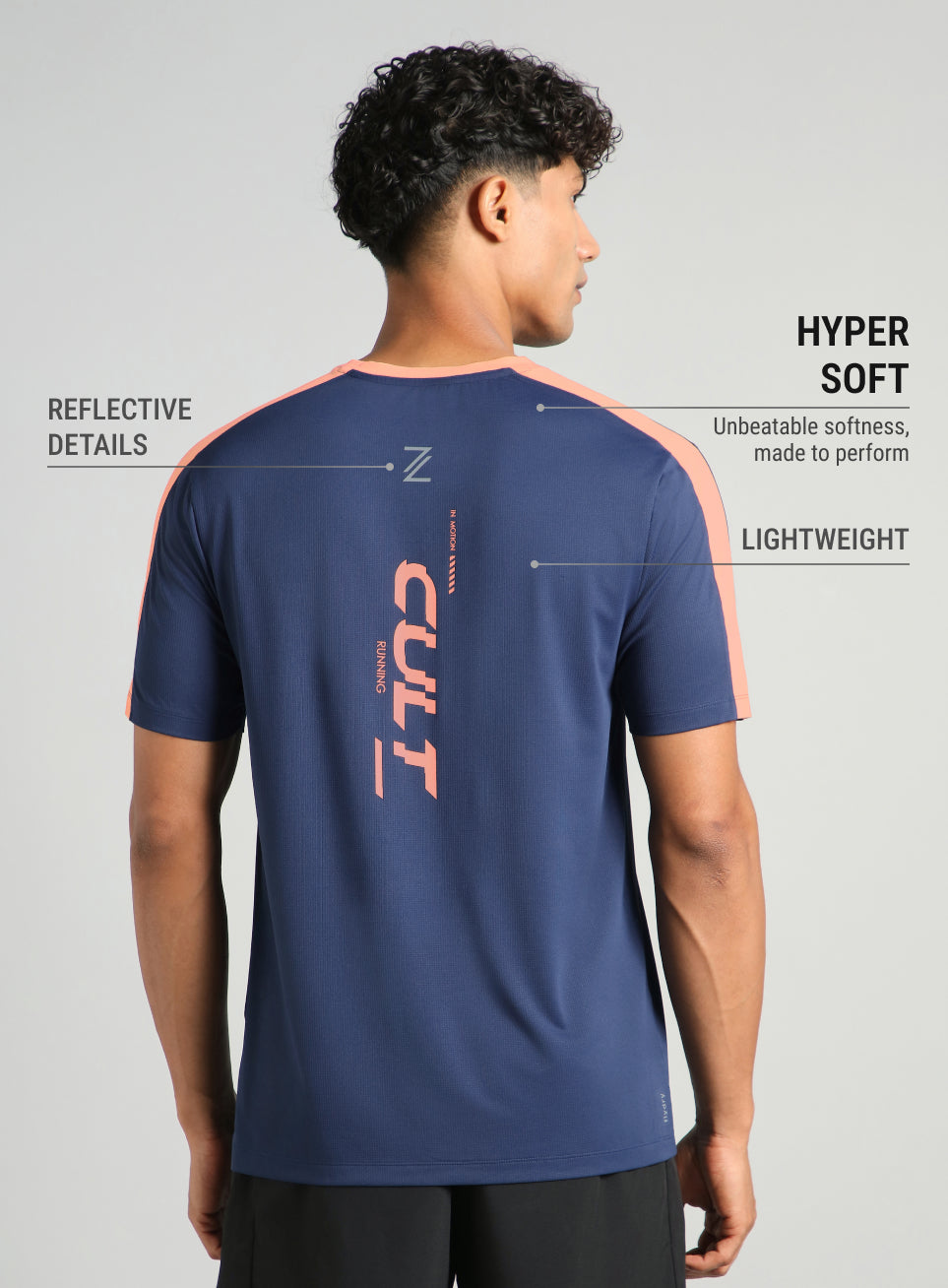 Men's Navy Run In Motion Graphic T-Shirt