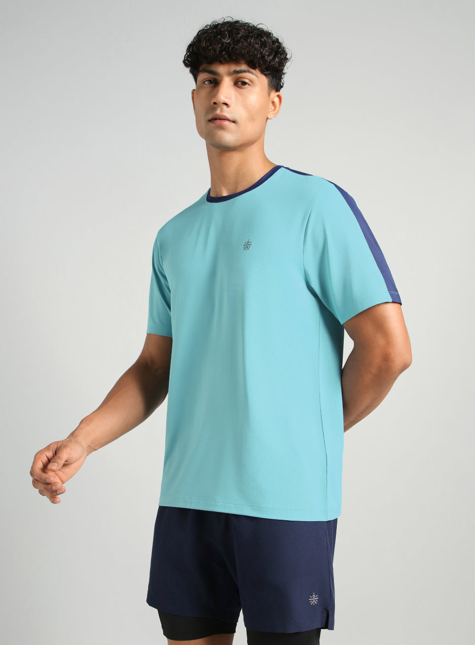 Men's Blue Run In Motion Graphic T-Shirt