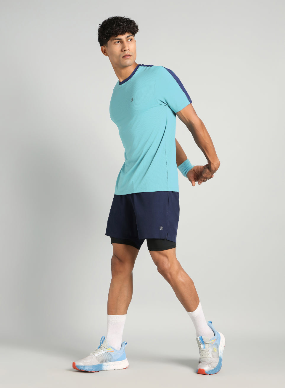 Men's Blue Run In Motion Graphic T-Shirt