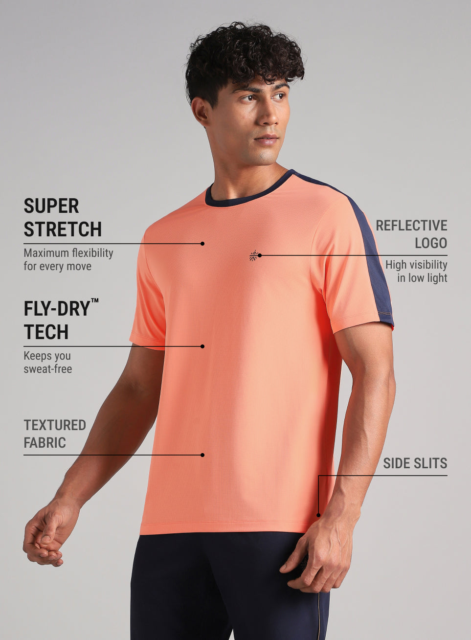 Men's Coral Run In Motion Graphic T-Shirt