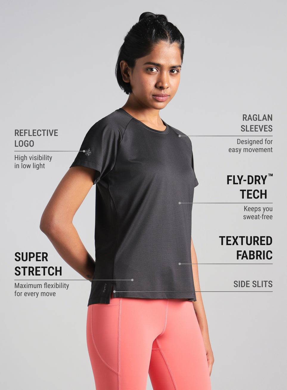 Women's Black Swift Runner Tee