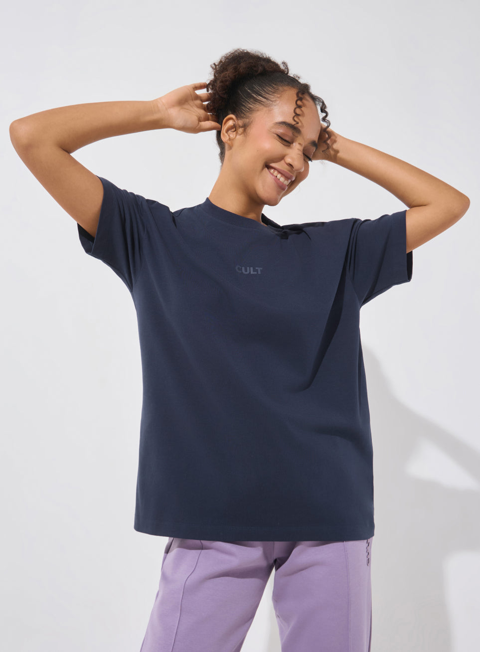 Women's Navy Soft Form Comfort Oversized T-shirt