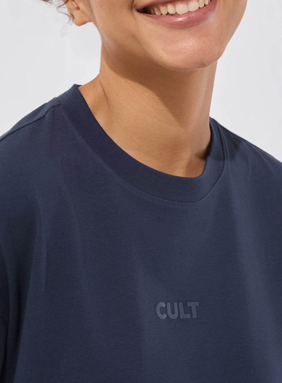 Women's Navy Soft Form Comfort Oversized T-shirt