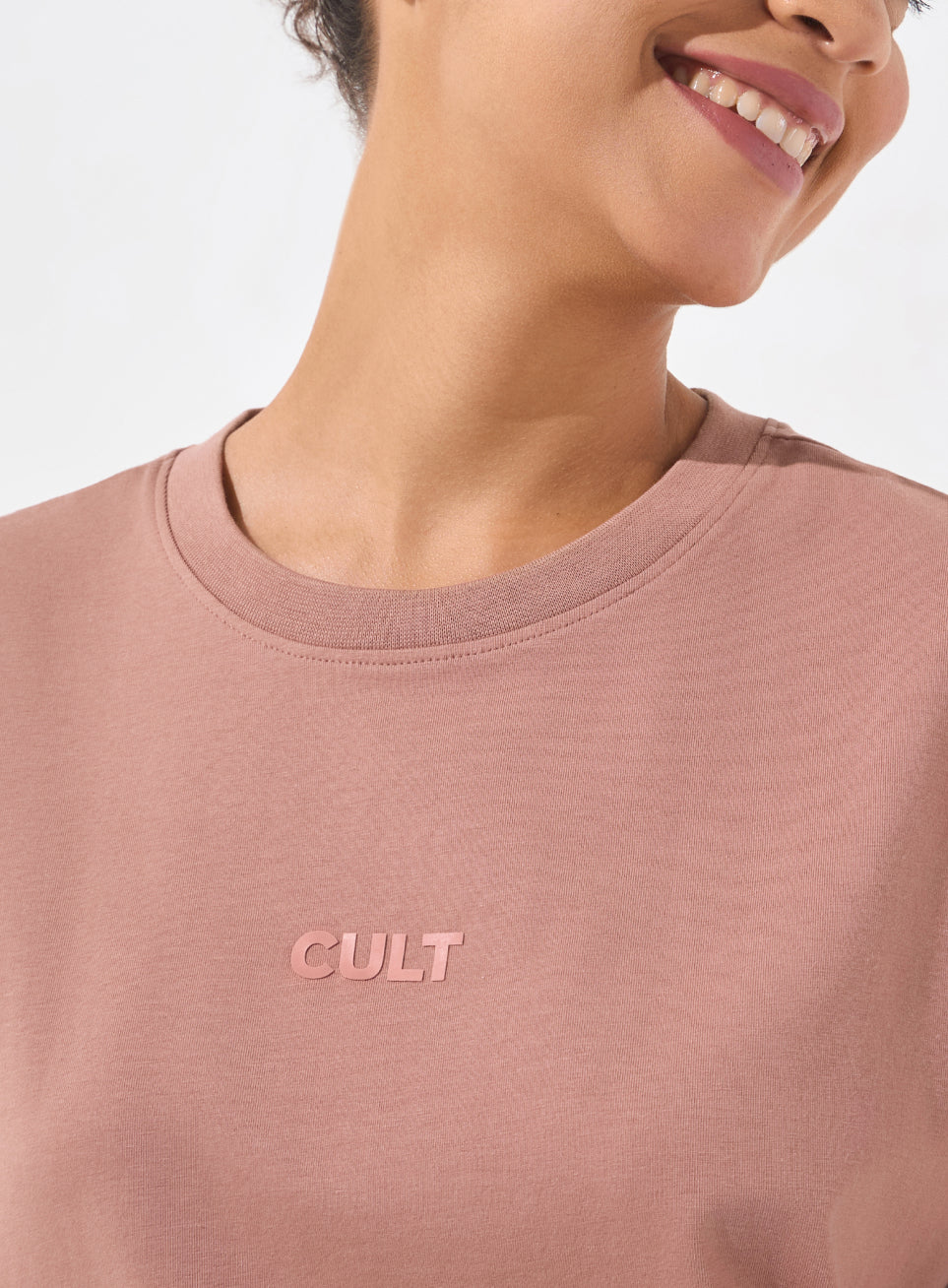 Women's Brown Soft Form Comfort Oversized T-shirt