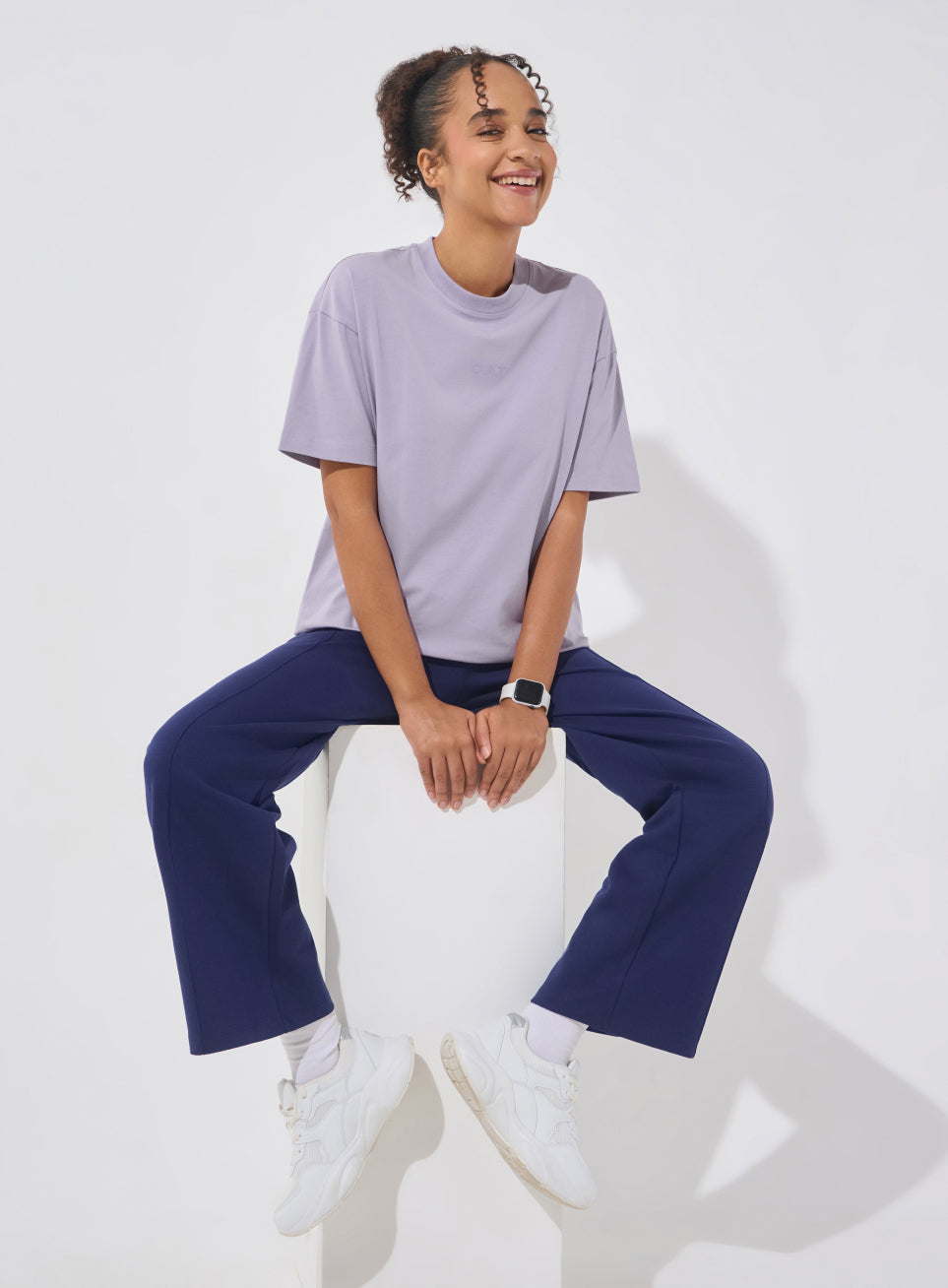 Women's Purple Soft Form Comfort Oversized T-shirt