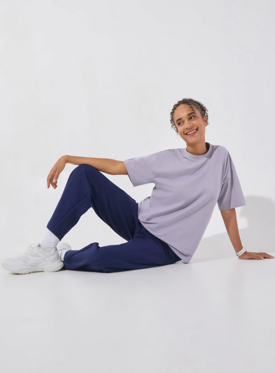 Women's Purple Soft Form Comfort Oversized T-shirt