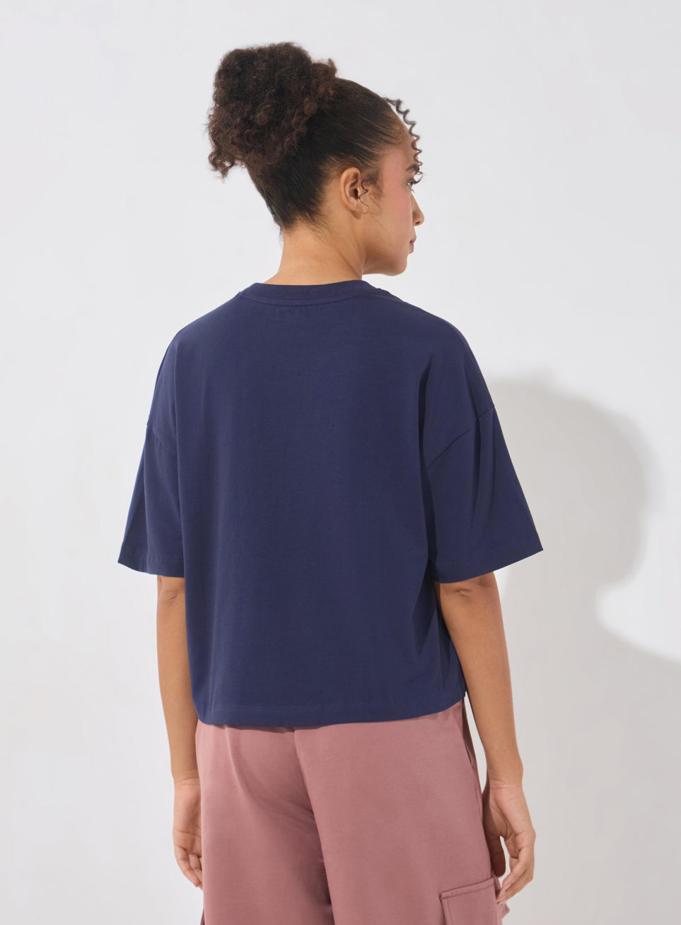 Women's Navy Soft Form Mid Boxy T-shirt