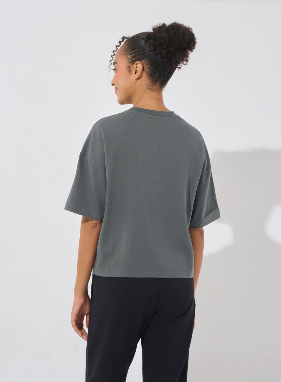 Women's Dark Grey Form Mid Boxy T-shirt