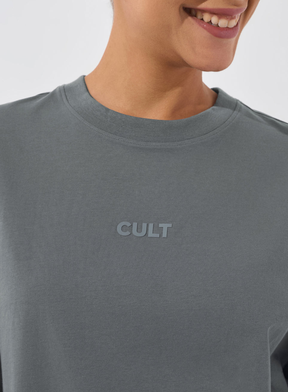 Women's Dark Grey Form Mid Boxy T-shirt