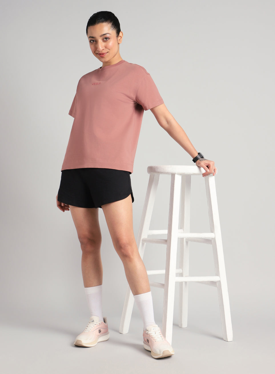 Women's Brown Form Mid Boxy T-shirt