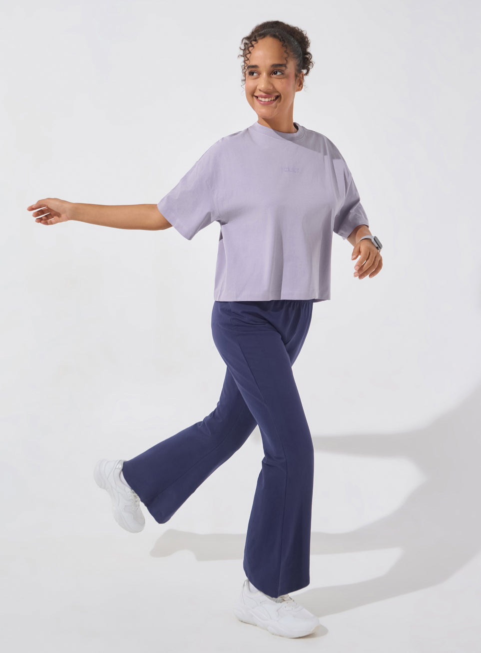 Women's Purple Form Mid Boxy T-shirt