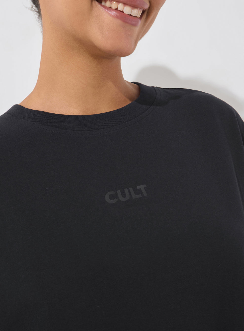 Women's Black Soft Form Oversized T-shirt Dress