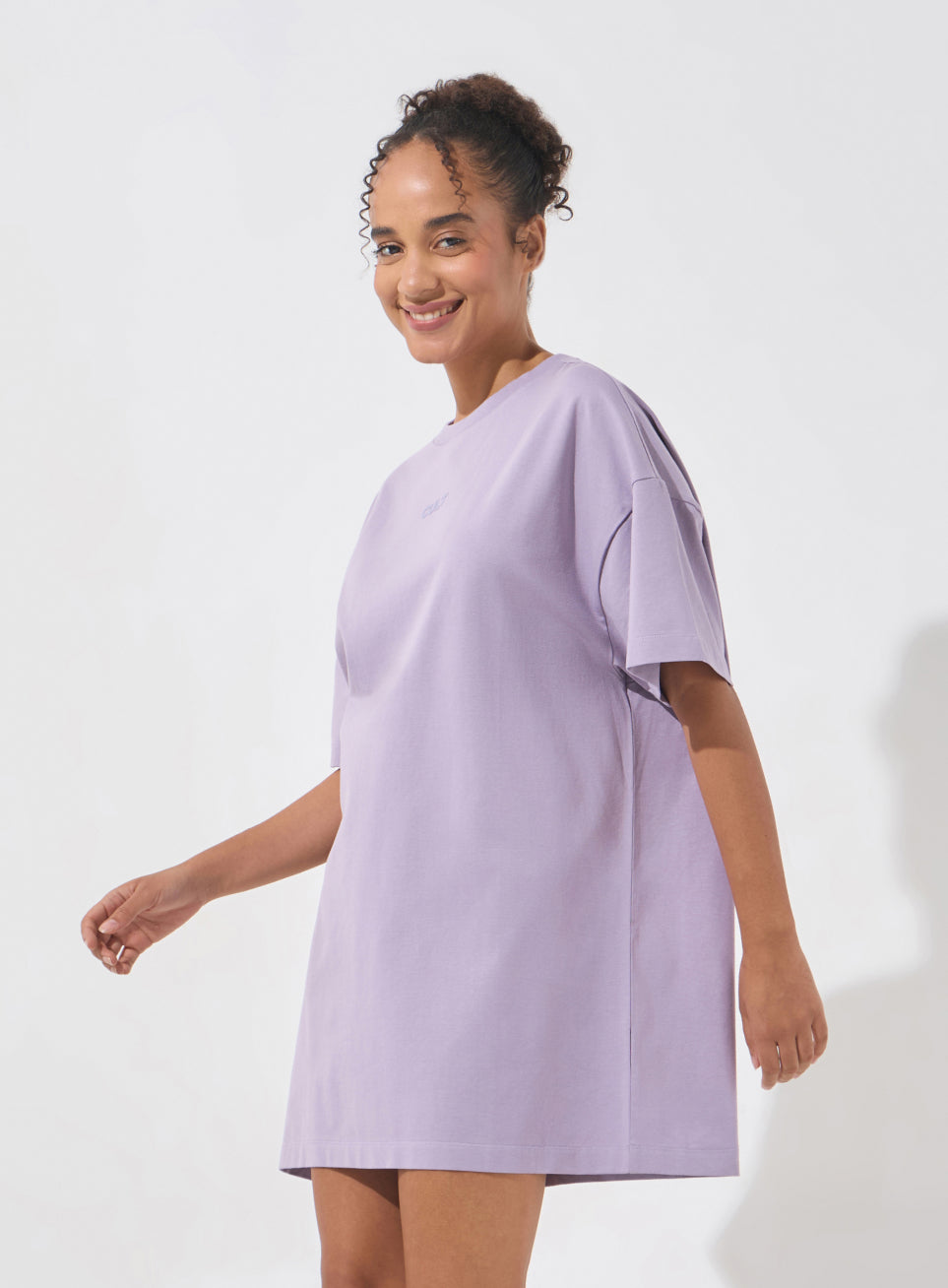Women's Purple Soft Form Oversized T-shirt Dress