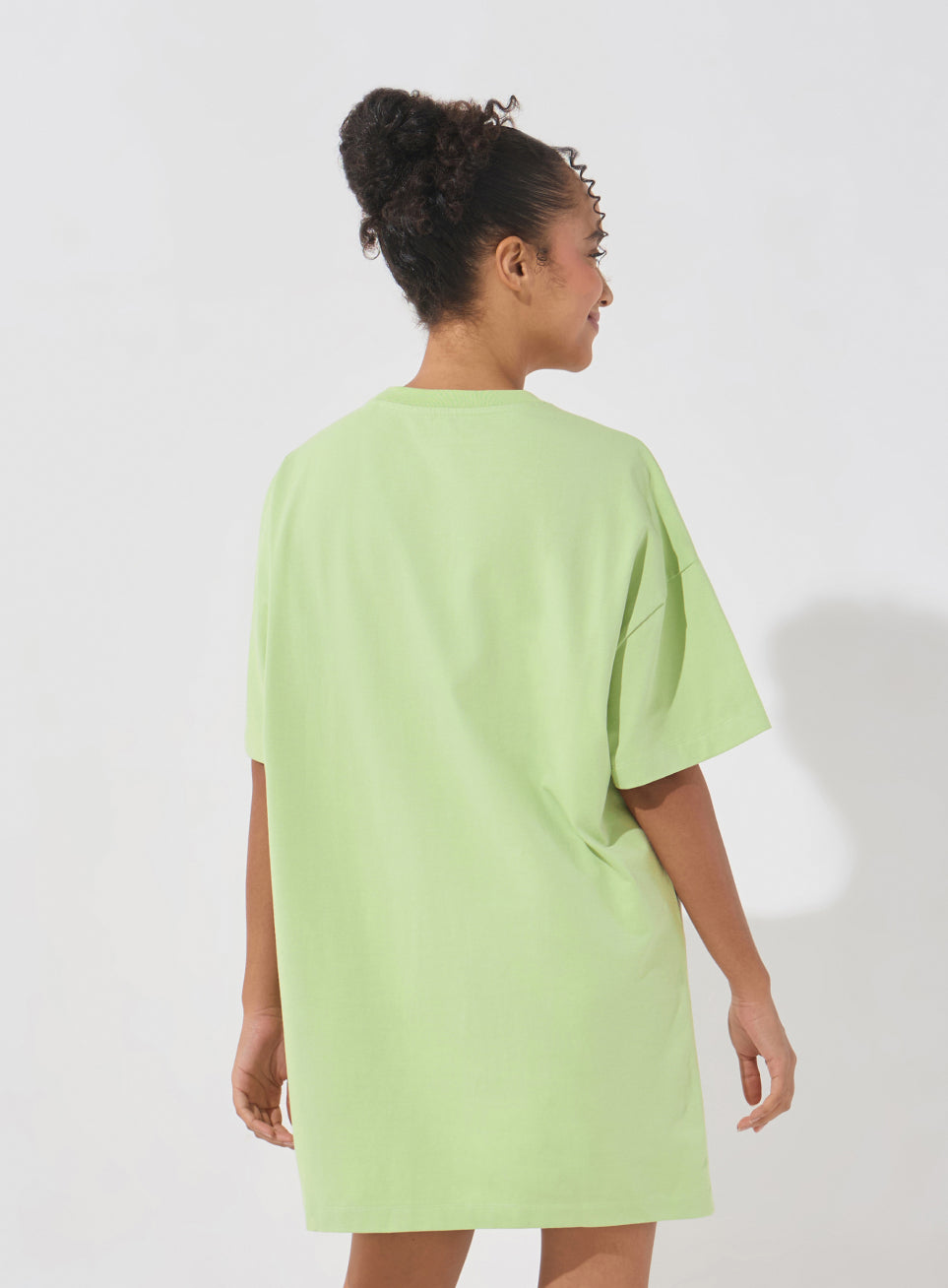 Women's Lime Soft Form Oversized T-shirt Dress