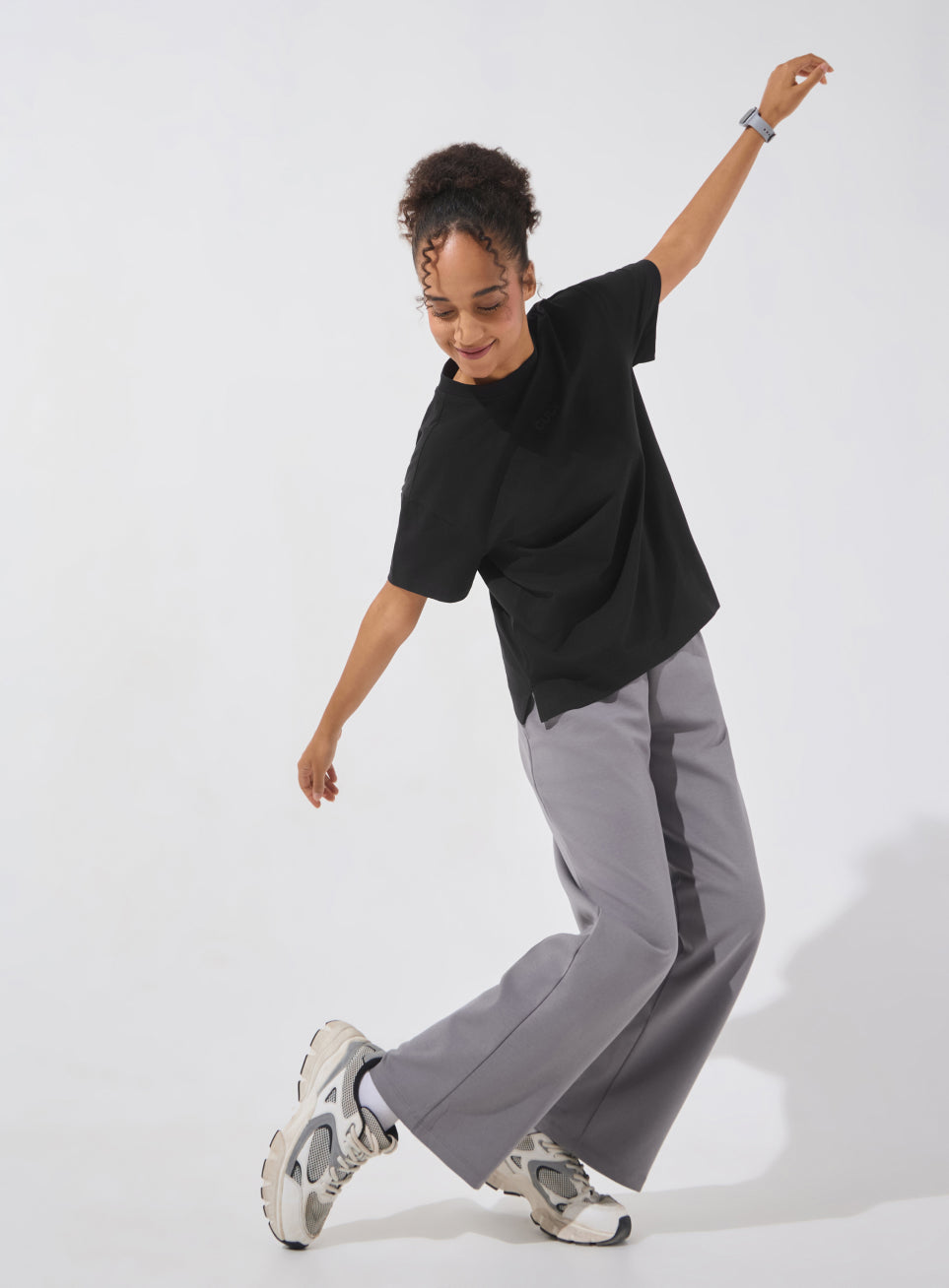 Women's Black Soft Form Easy Fit Everyday T-shirt