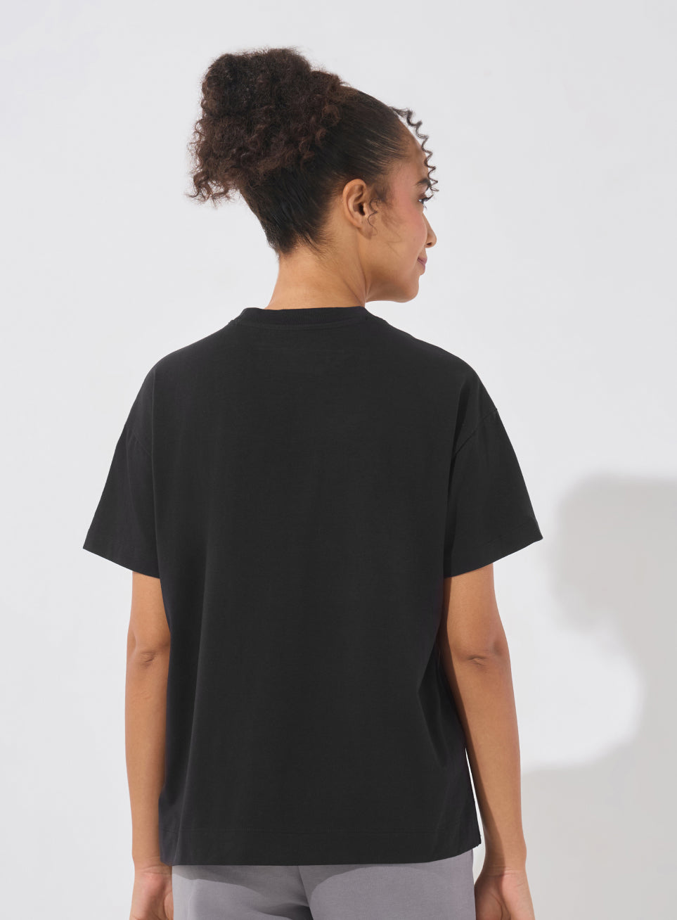 Women's Black Soft Form Easy Fit Everyday T-shirt