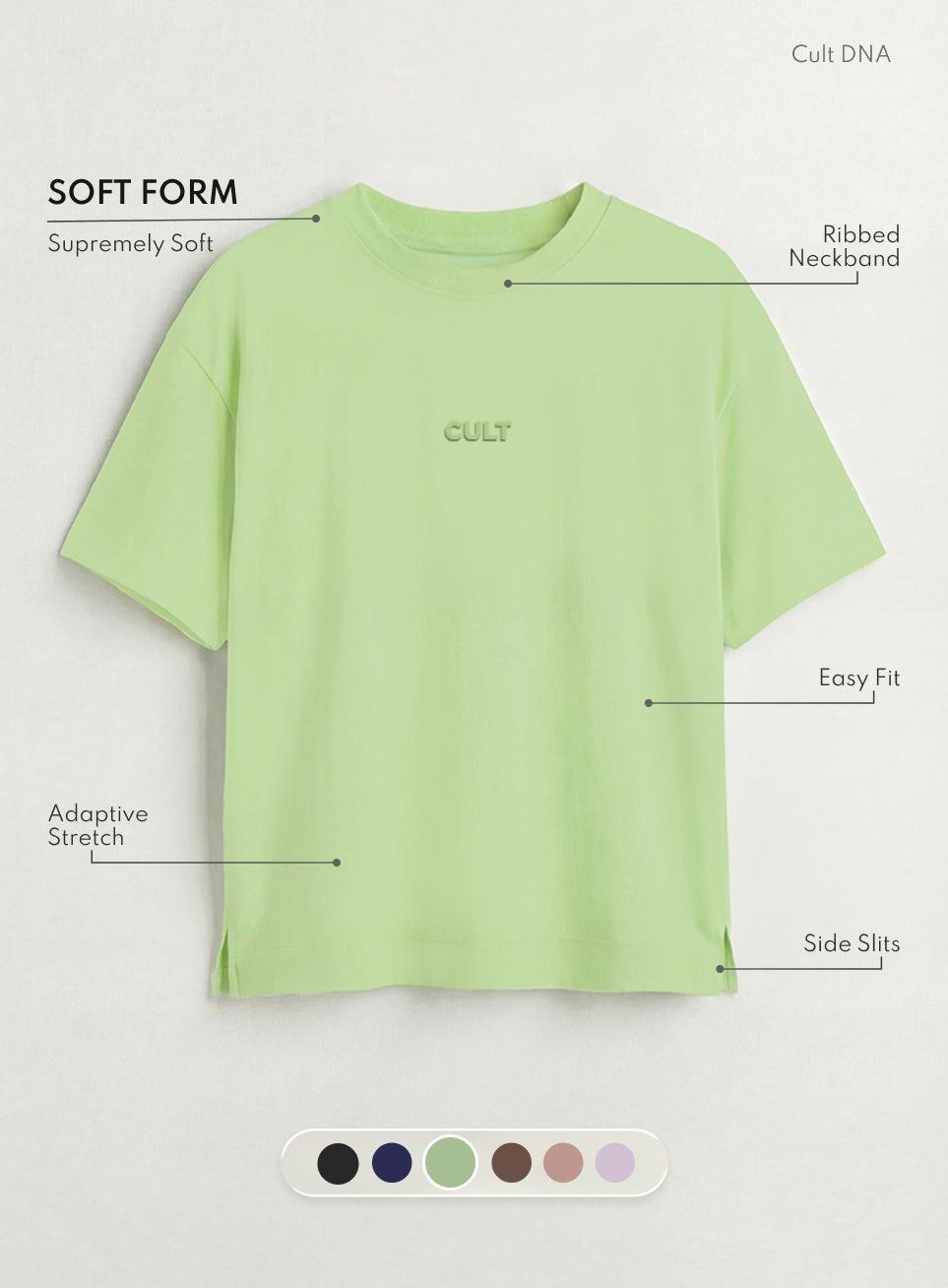 Women's Lime Soft Form Easy Fit Everyday T-shirt