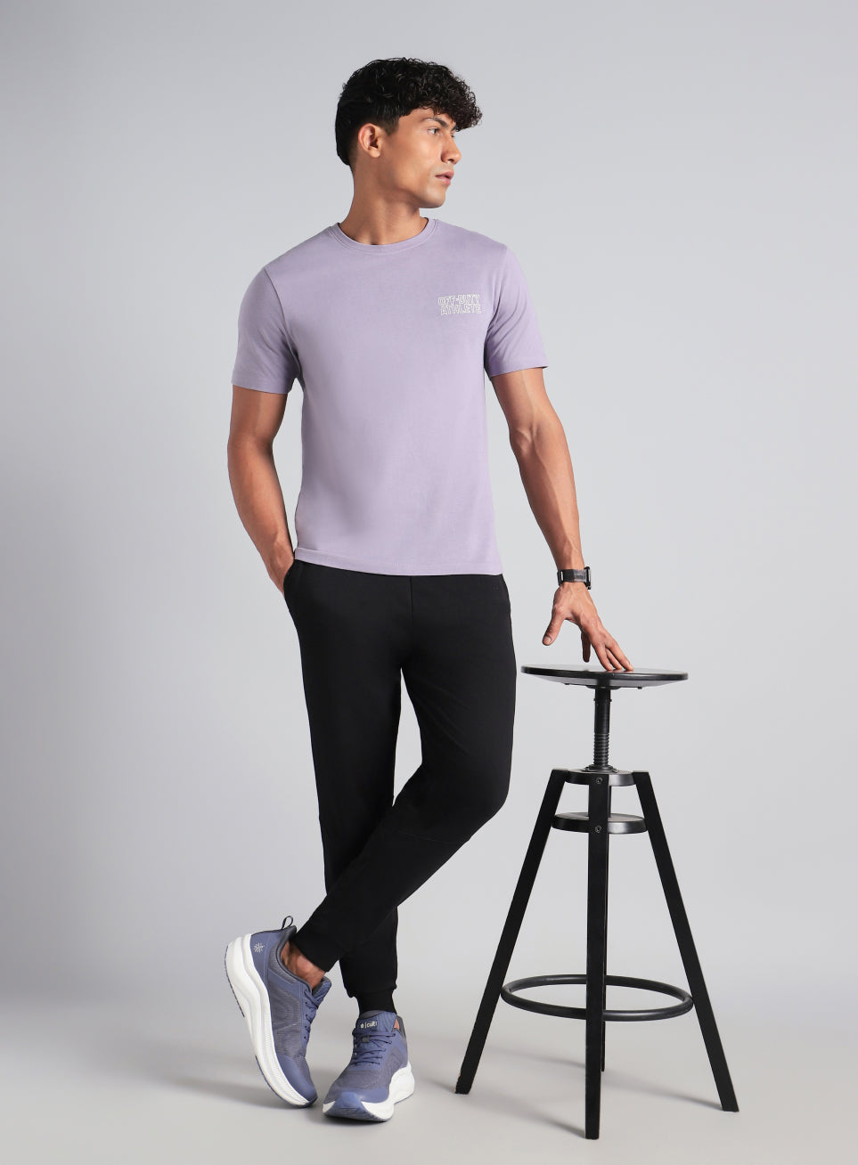 Men's Purple Off Duty Print Graphic T-shirt