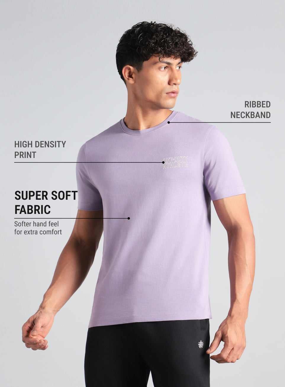 Men's Purple Off Duty Print Graphic T-shirt