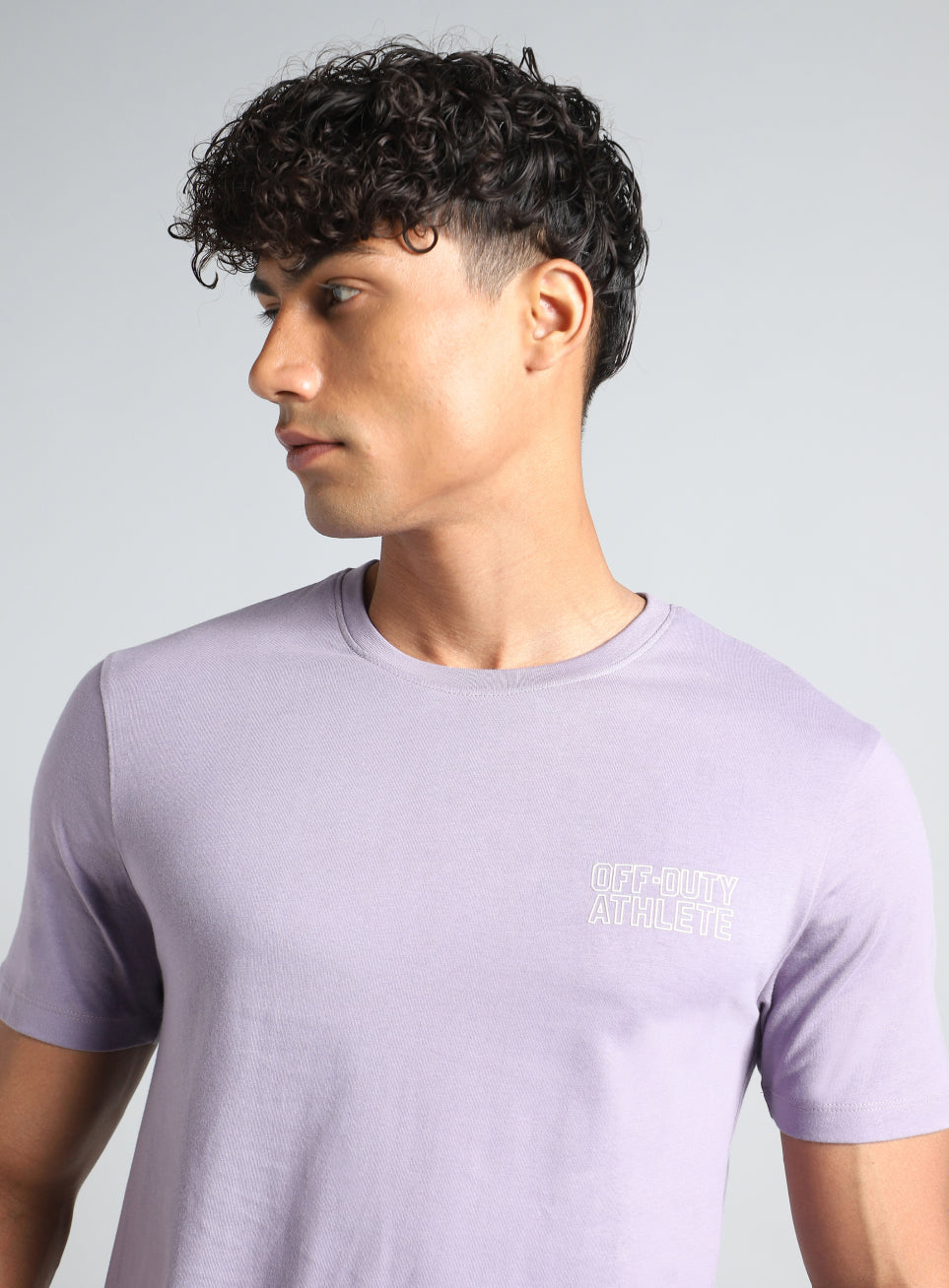 Men's Purple Off Duty Print Graphic T-shirt