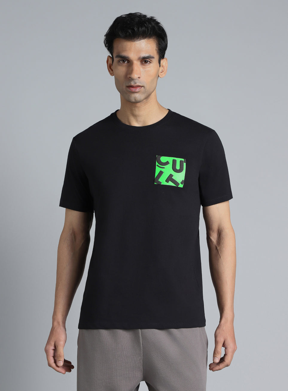 Men's Black Cult Print Graphic T-shirt