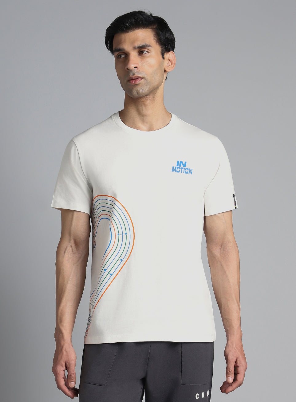 Men's White In Motion Graphic T-shirt