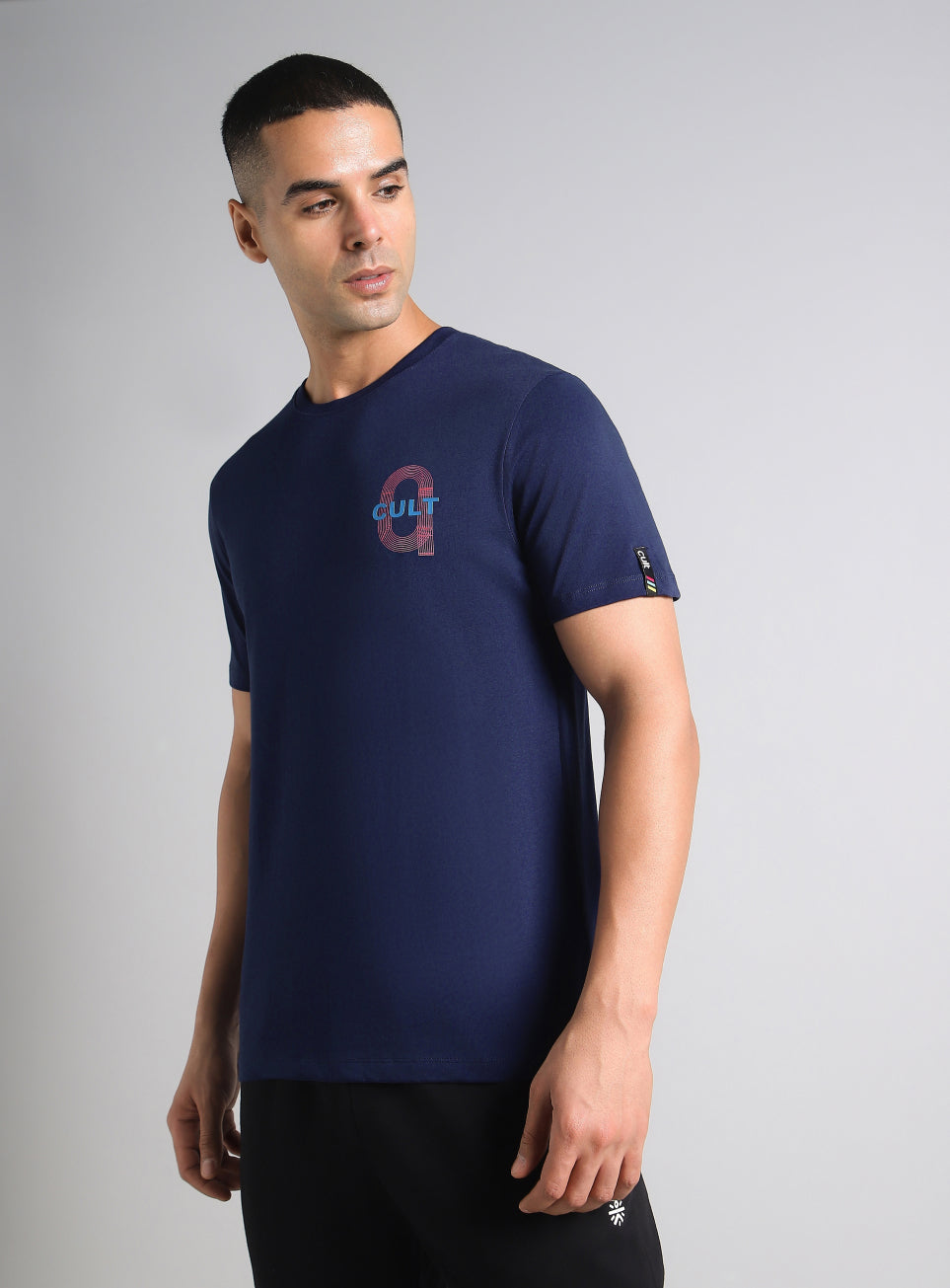 Men's Navy Sporty Racertrack T-Shirt