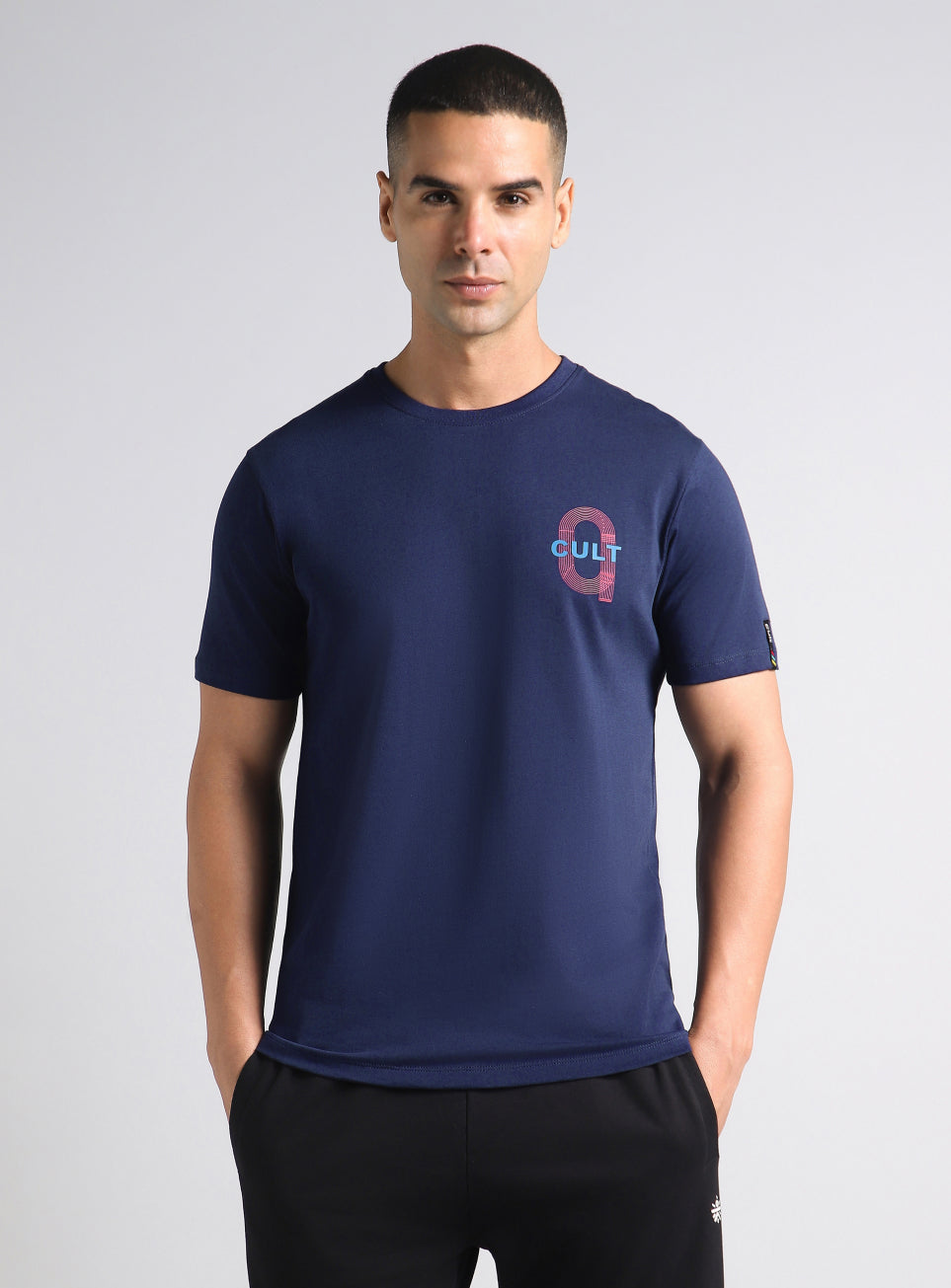 Men's Navy Sporty Racertrack T-Shirt