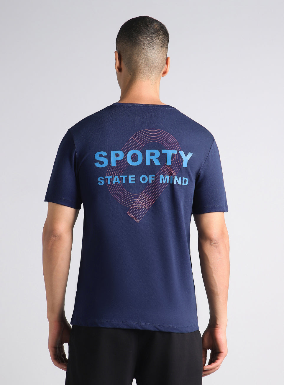 Men's Navy Sporty Racertrack T-Shirt