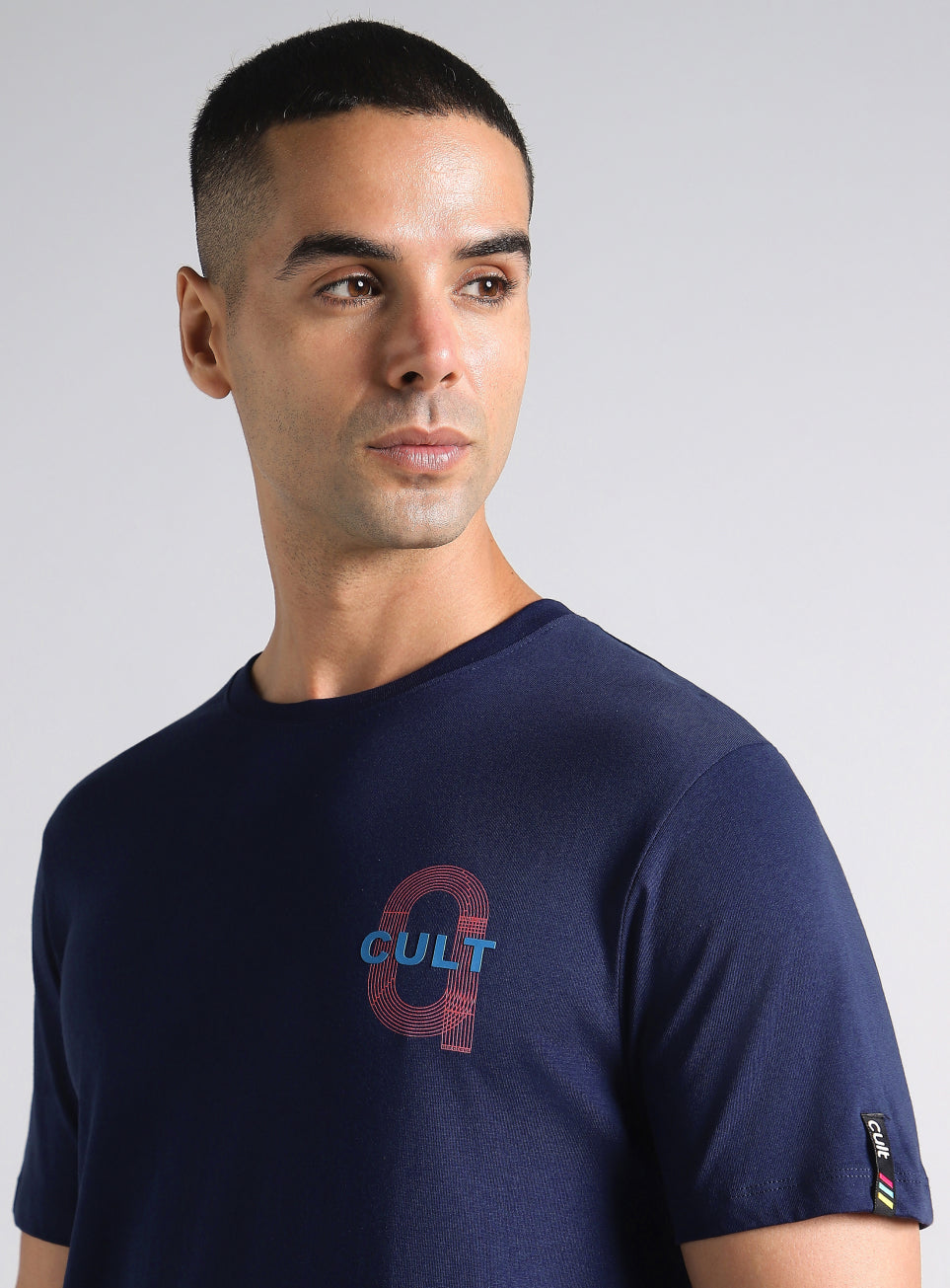 Men's Navy Sporty Racertrack T-Shirt