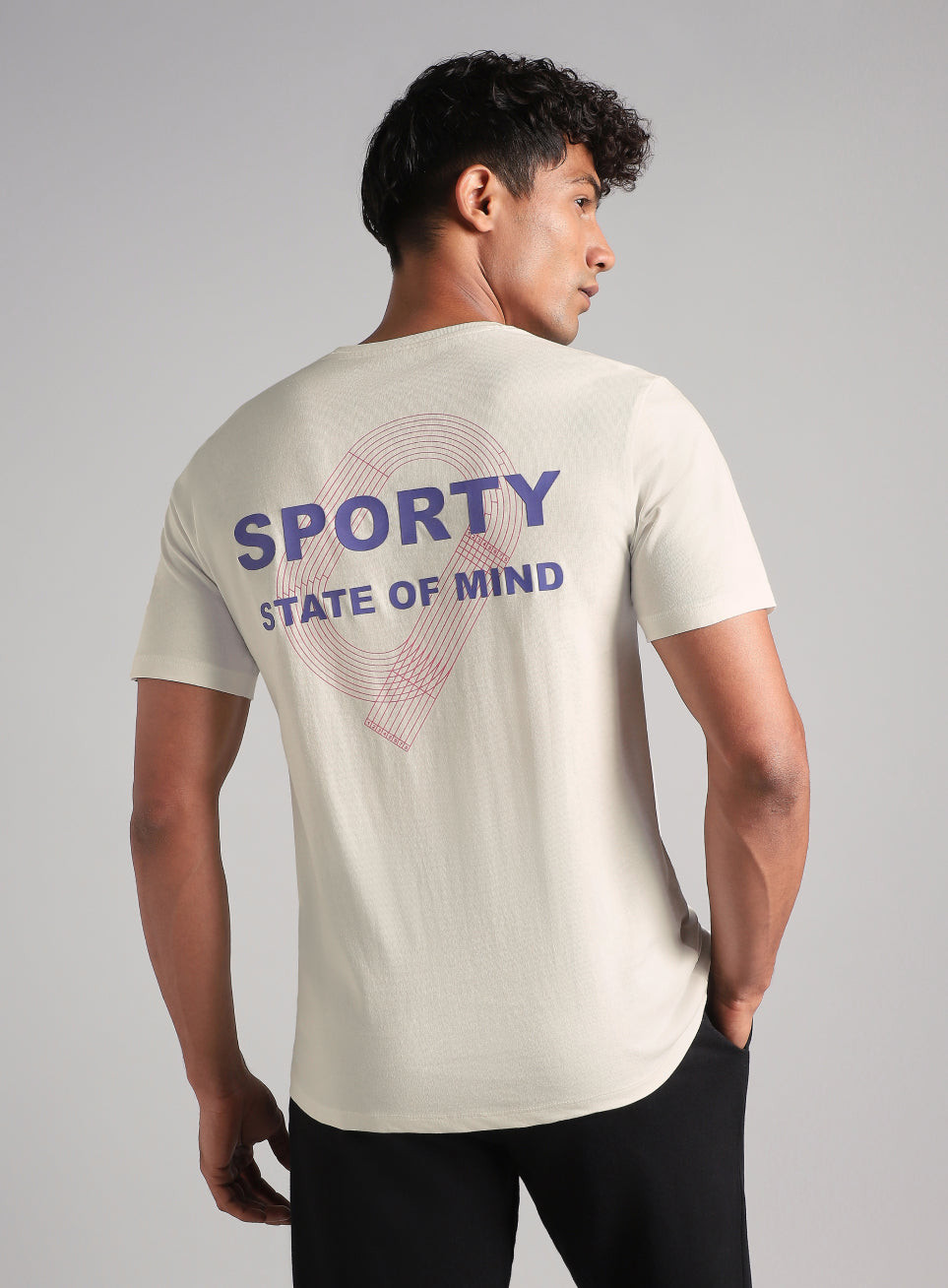 Men's Off White Sporty Racertrack T-Shirt