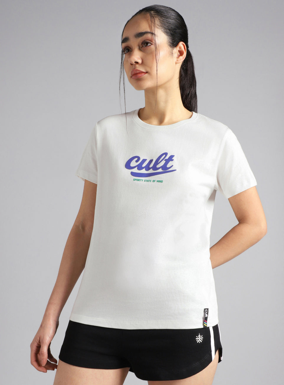 Women's Off White Sporty Graphic T-shirt