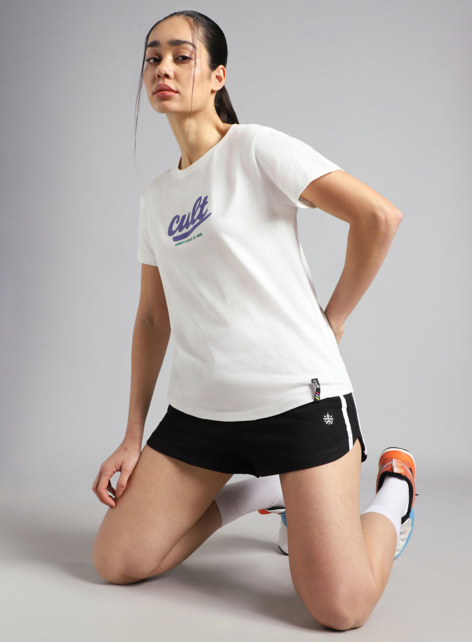 Women's Off White Sporty Graphic T-shirt