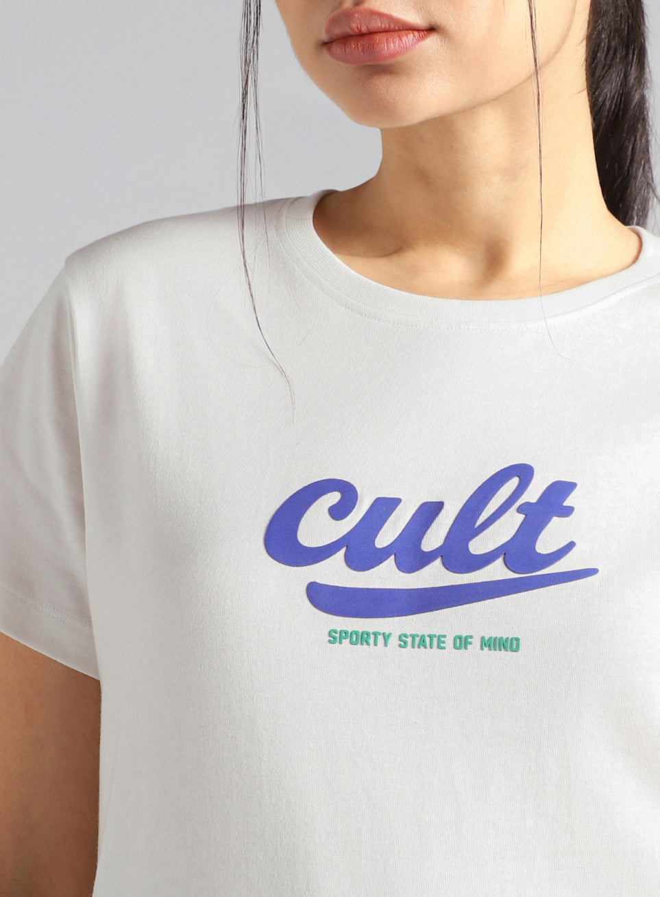 Women's Off White Sporty Graphic T-shirt