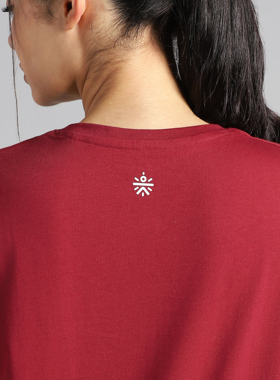 Women's Maroon Sporty Graphic T-shirt