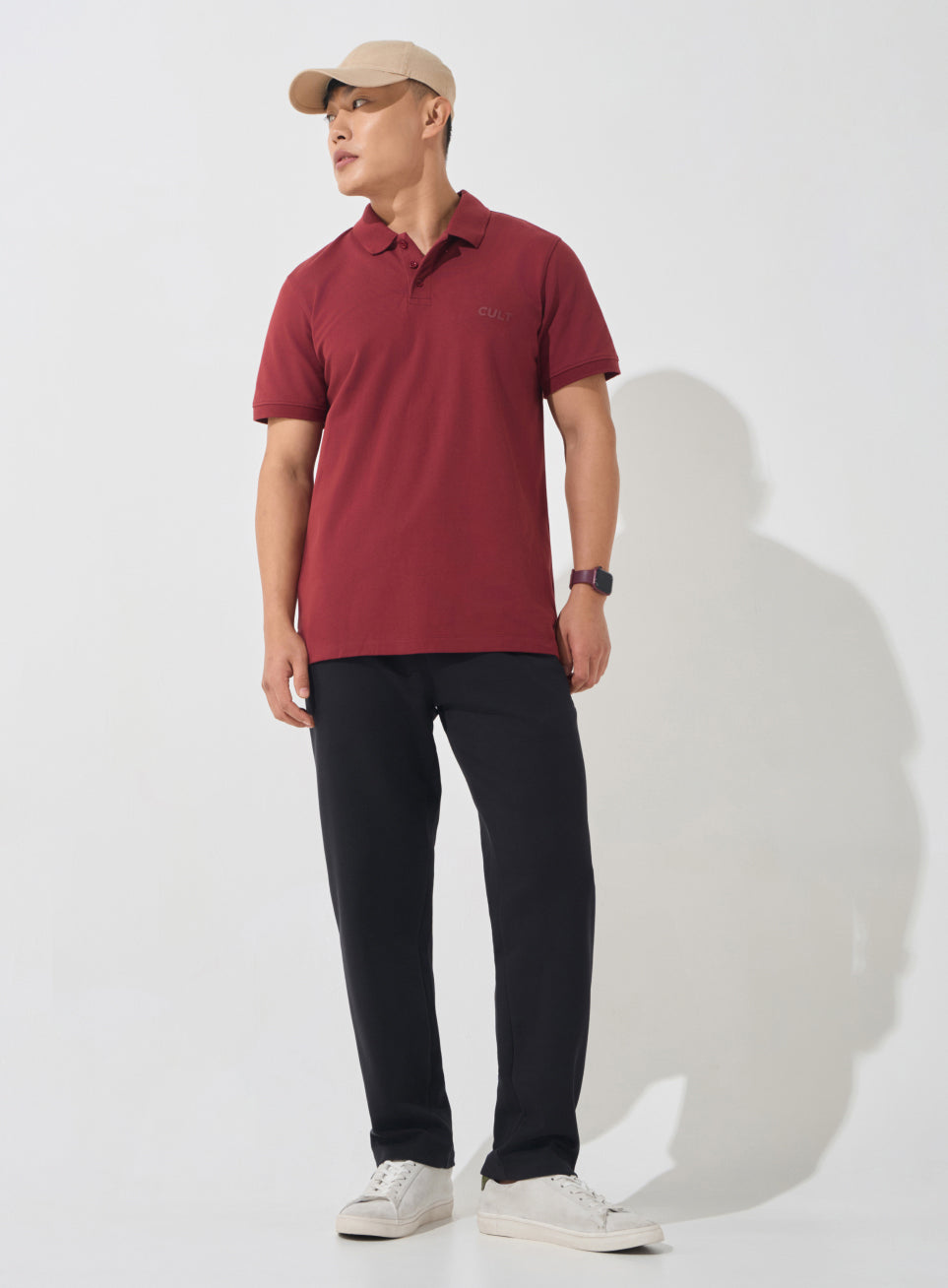 Men's Maroon Soft Form Classic Polo T-shirt