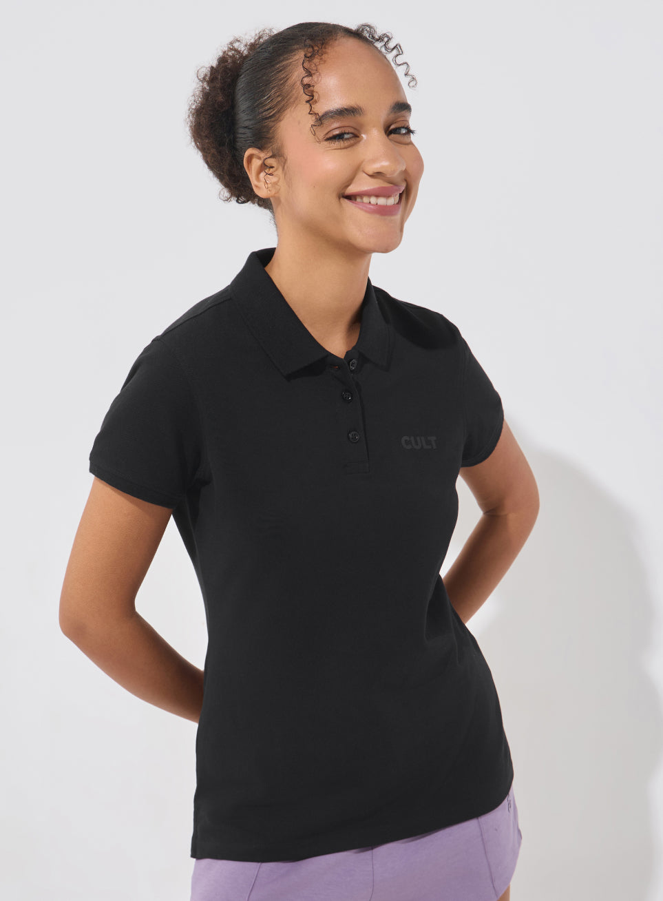 Women's Black Soft Form Classic Polo T-shirt