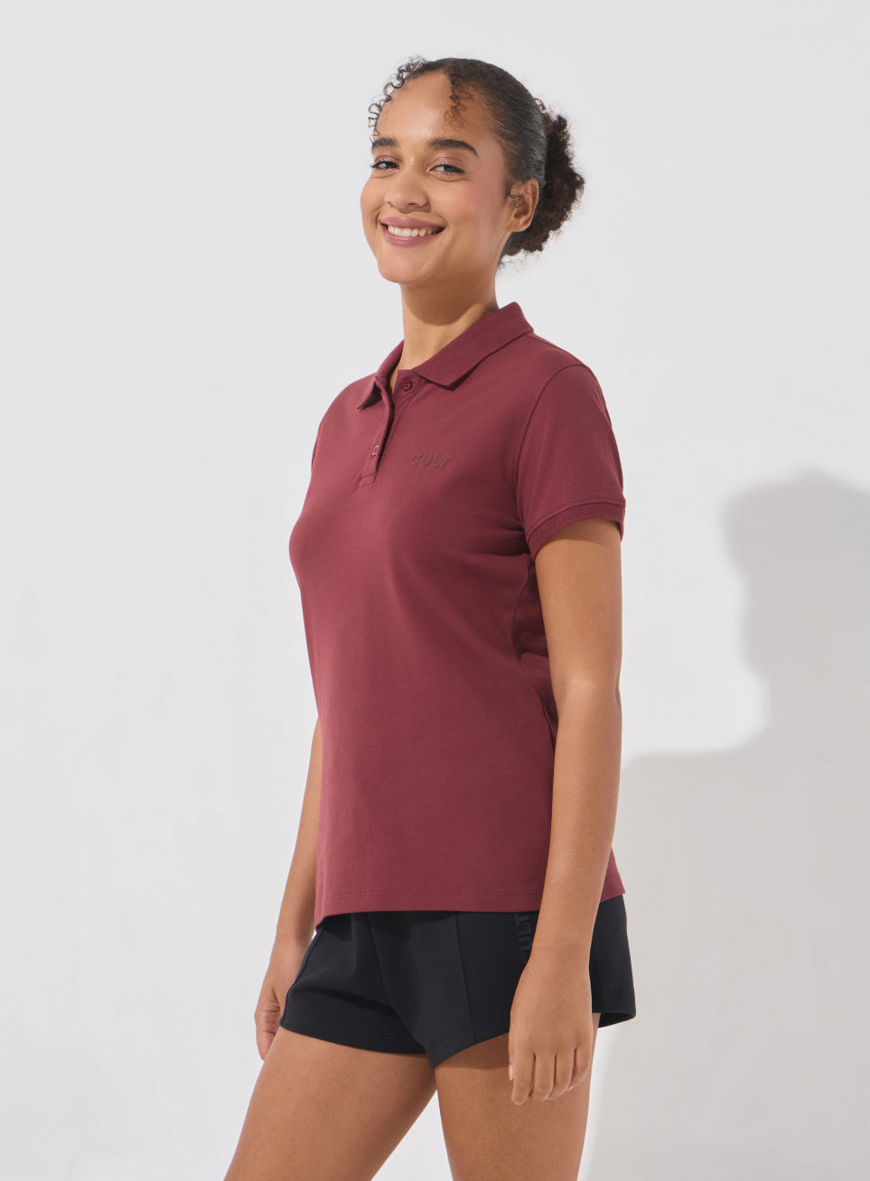 Women's Maroon Soft Form Classic Polo T-shirt